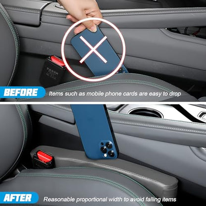 Mandark Car Seat Gap Filler, 2PCS Leather Vehicle Gap Stopper to Fill Between Seat and Console, Automotive Crevice Plug Blocker Accessories from Dropping, Universal for SUV, Sedan, Truck (Gray) - color: Gray