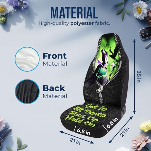 GENANY Evil Queen Car Seat Covers Set of 2, Breathable Front Seat Covers for Truck Sedan SUV, Movie Themed Car Accessories, Witchy Gift for Women Men - color: Evil Queen