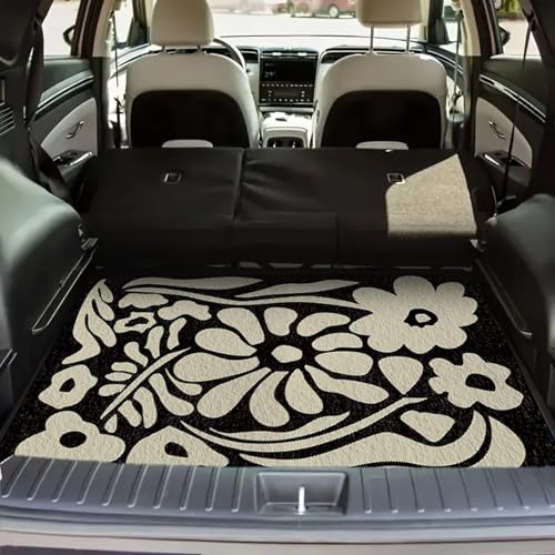 Universal Car Trunk Mat 29" x 39", Irregular Flowers All Weather Trunk Protection Cargo Liner, Durable Cargo Mat Rear Trunk Liner, Stylish Vehicle Interior Accessories Suitable for Most Car Models - color: Irregular Flowers, size: 29" x 39"
