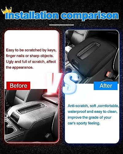 Autorder Center Console Cover for 2014-2018 Chevy Silverado/GMC Sierra 1500 2500 3500 Accessories Armrest Cover Anti-Scratch Middle Console Pad Armrest Protector(ONLY for Bucket Seat!) - size: 14-18 Chevy Silverado Bucket Seat