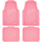 CAR PASS Heavy Duty Rubber Floor Mats 4-Piece,Pink Car Mats Full Sets Anti-Slip,Waterproof Universal Trim-to-Fit for Car SUV Truck, Durable All Weather Automotive Car Mats for Women,Girly(All Pink)