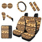 Dreaweet Aztec Sunflower Seat Covers Full Set for Women with Steering Wheel Cover/Center Console Cover/Seatbelt Cover/Car Coasters/Gear Shift Handbrake Cover,Universal Car Accessories for SUV Trucks - color: Aztec Sunflower