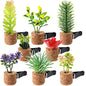 8 Pieces Artificial Plant Air Vent Clips Succulents with Essential Oil Mini Cute Sprayer Car Plant Vent Clip Air Freshener for Car Decorations Accessories(Classic Style)