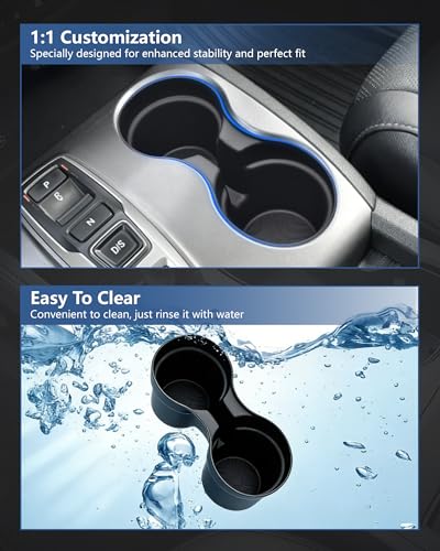 Cup Holder Inserts for Honda Pilot 2016-2022| Ridgeline 2017-2023| Passport 2019-2023 Accessories, Non-Slip TPE Center Console Protector to Prevent Spills & Scratches - size: For Pilot 16-22&Ridgeline 17-23&Passport 19-23