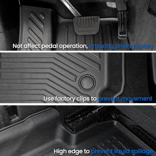 Floor Mats Cargo Mat for 2021-2025 2026 Jeep Grand Cherokee L w/Captain Chair (Only for 6-Seater w/o 2nd Row Armrest), All Weather TPE Trunk Cargo Liner Car Accessories (L | Floor Mats Set) - style: Grand Cherokee L | 2021-2026 | Floor Mats Set