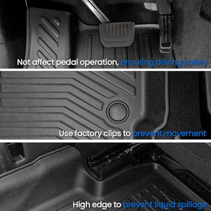 Floor Mats Cargo Mat for 2021-2025 2026 Jeep Grand Cherokee L w/Captain Chair (Only for 6-Seater w/o 2nd Row Armrest), All Weather TPE Trunk Cargo Liner Car Accessories (L | Floor Mats Set) - style: Grand Cherokee L | 2021-2026 | Floor Mats Set