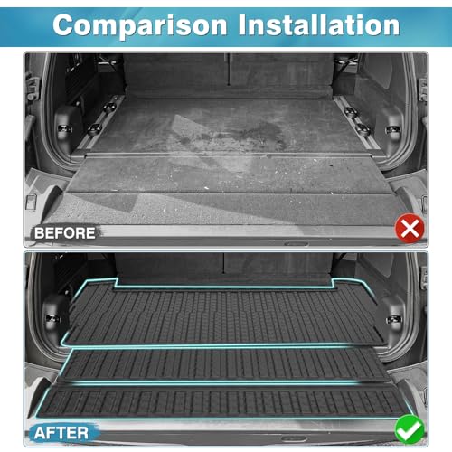 Mixsuper Cargo Liner for 2022-2025 Rivian R1S Cargo Mat Backrest Mat for R1S All Weather Trunk Mat Backrest Mat TPE for R1S Accessories Includes 3PCS Set - size: 22-25 |R1S| Cargo & Backrest Mat