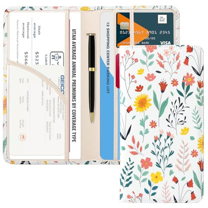 CoBak Car Registration and Insurance Holder - Vehicle Glove Box Car Organizer,Auto Truck Comparment Accessories Case with Magnetic Closure for Driver License,Cards - color: L-Meadow Delight