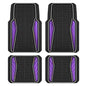 PIC AUTO Car Floor Mats, Purple Aluminum-Molded with Full-Circle Iridescent Inlay Strip Car Mats, Universal-Fit Rubber Mats for Cars, Trucks & SUVs, All-Weather, Non-Slip, Easy-to-Clean Interior Mats - color: Purple