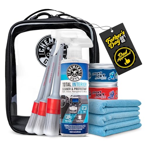 Chemical Guys Interior Cleaning Kit with Storage Bag Total Interior Cleaner Microfiber Towels Detailing Brushes and Sticky Gel Giftable Car Care Set - 10 Items - style: KIT + BAG