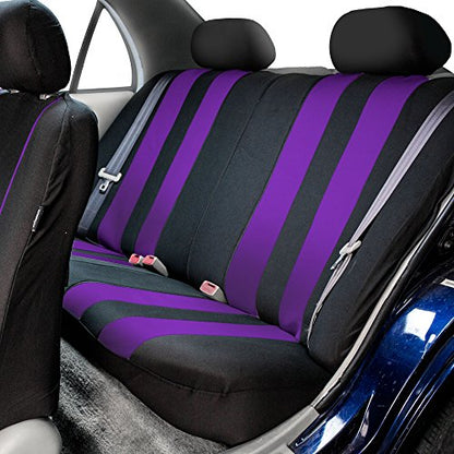 FH Group Three Row 7 Seater Striking Striped Full Set Car Seat Covers, Airbag Compatible & Split Ready – Universal Fit for Cars Trucks & SUVs Purple