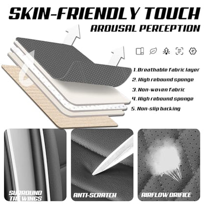 Car Seat Covers for Kia K5 2021-2026, Premium Nappa Leather, Waterproof, Anti-Slip, Full Coverage, Airbag Compatible, Breathable, All-Weather, Easy Install (5 Seats, Gray&White) - color: 5 Seats - Gray&White, size: Kia K5 2021-2026