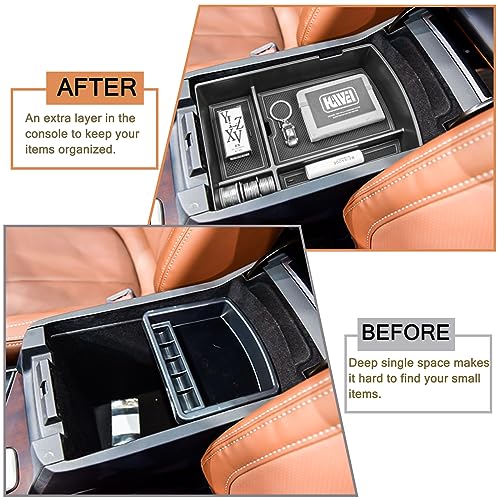 HGWEI Center Console Organizer Tray Compatible with Subaru Ascent 2019-2026 Insert Tray Storage Accessories Armrest Box Secondary Storage, ABS Material Interior Storage Box with Coin Holder, Black