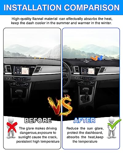 Autorder Dashboard Cover Mat for 2017-2022 Kia NIRO Accessories Dash Cover Flannel Dash Mat Sunshade Glare UV Rays Protector - size: 2017-2022 Kia NIRO