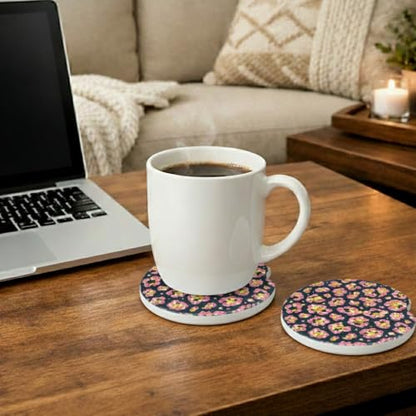Ceramic Car Coasters, 2 Pack, 2.64" Absorbent Car Cup Holder Coasters, Cute Ceramic Car Coasters for Women, Gold Crystal Diamond Pattern - color: Gold Crystal