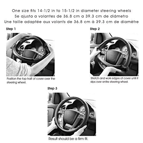 Premium Leather Steering Wheel Cover with Air Holes – Non-Slip Rubber Grip, Universal Fit for Cars (Brown) - color: Brown