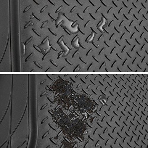 PIC AUTO Heavy Duty Cargo Liner, Trimmable All-Weather Rubber Trunk Mat for Cars, SUVs, Vans & Trucks, Anti-Slip Backing, Durable Protection, Large, Black - color: Black