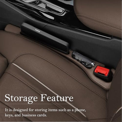 Car Seat Gap Filler 2-Pack, Universal Car Seat Gap Filler Organizer, Seat Gap Plug – Fills Gap Between Seat & Console (Brown) - color: BROWN