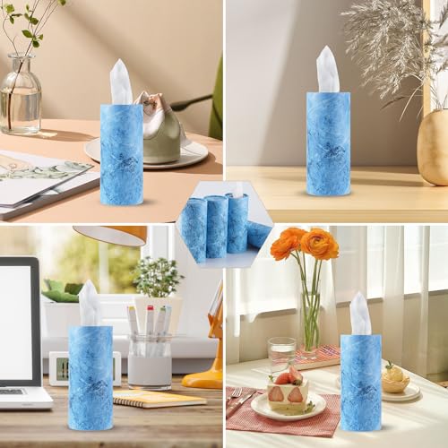 Car Tissue Holder, 4 Pack Car Cup Holder Facial Tissues with Travel Tissue Bag, Quick and Convenient Flower Combination Box(4 Canisters/200 Tissues) Blue - color: Blue