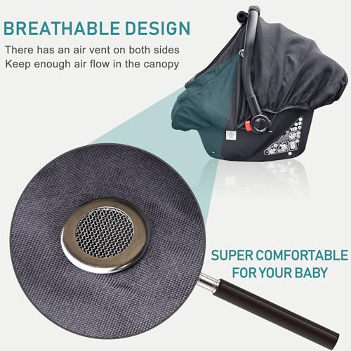 Waterproof Baby Car Seat Cover，YVMVDV Patented Cold Weather Carseat Cover for Babies,Infant Car Seat Cover Canopy for Boy Girls,Windproof Car Seat Canopy, Keeps Babies Warm and Cozy Black - color: Thick-Black