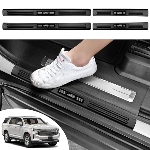4PCS Car Door Edge Guards Door Sill Protector for Chevy Tahoe & GMC Yukon 2021-2026 Accessories ABS Plastic Material Matte Black Car Door Threshold Protection - size: for Chevy Tahoe 2021-2026