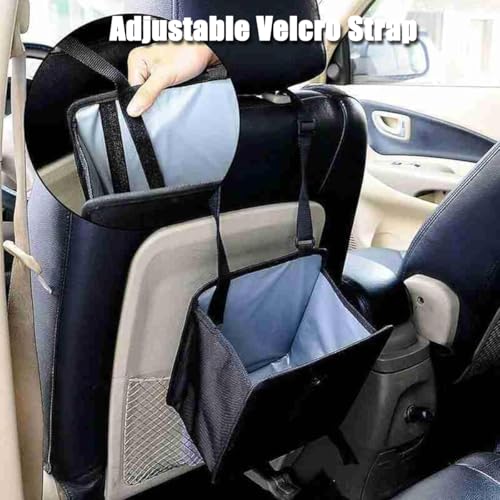 Car Trash Can Hanging Leak-Proof Organizer Waterproof Garbage Can Large Capacity Multipurpose Trash Bin for Car (Black)