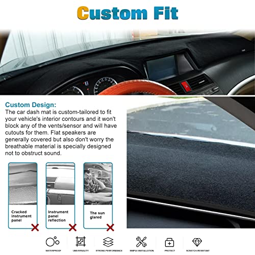x xotic tech Center Console Dashboard Mat Pre-Cut Non-Slip Sunshield Sun Glare Protector Dash Carpet Pad Black Cover Compatible with Ford Focus 2012-2018 - color: Compatible with Focus 2012-2018
