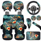Hawaiian Sea Turtle Car Seat Cover Set for Front and Rear Car Accessories Full Set 12 Pcs Steering Wheel Cover Armrest Pad Gear Shift Cover Headrest Covers Universal Fit - color: Hawaiian Sea Turtle