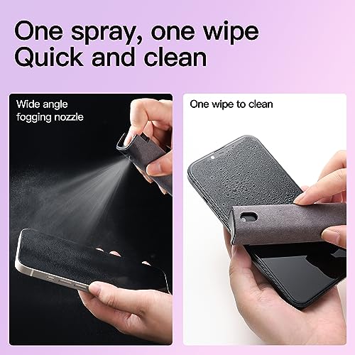 CUIUD Screen Cleaner Kit 4 Pcs, Two in One Screen Cleaner Spray and Wipe, Touchscreen Mist Cleaner Spray Bottle for Phone/Laptop/Tablet/TV/Monitor/Car Screens - color: 4 Pcs(Grey+Pink+Blue+Purple)