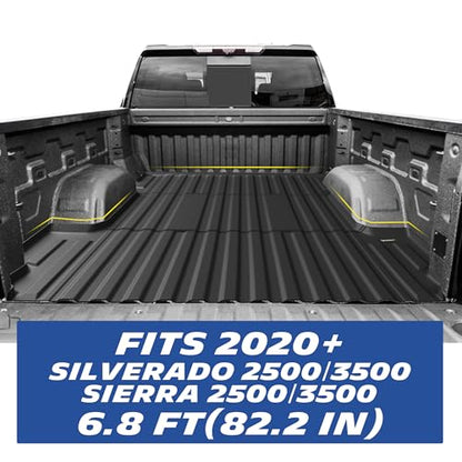 MICHELIN Truck Bed Mat for 2020-2026 Chevy Silverado/GMC Sierra 2500 3500 HD 6.8 FT / 82.2" Only (Not Fit Factory 5th Wheel Package), All-Weather Truck Bed Liner, Durable TPE Bedliner, Non-Slip - size: 2) Silverado/Sierra HD | 20-26 | 6.8 FT
