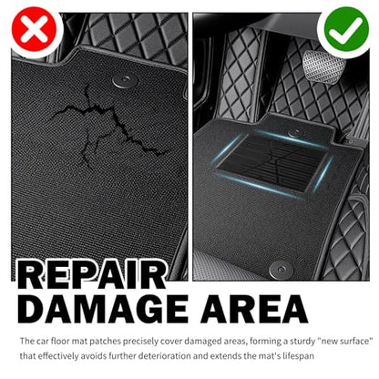 Car Floor Mats Carpet Patch Repair Kit with Screws,Anti-Slip Floor Mats for Cars Carpet Repair Kit,Automotive Floors Mat Carpets Repairs Patch for Heel Scuff Plate Rest Pedal Pad