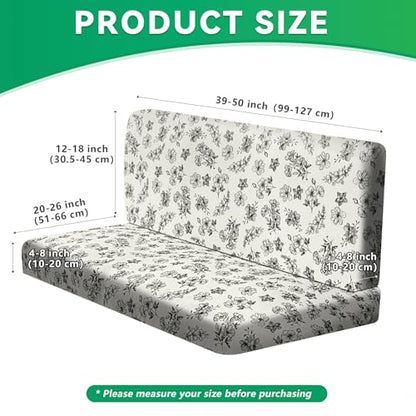 molasofa RV Dinette Cushion Covers, RV Booth Seat Cover Stretchable Camper Cushion Couch Covers Washable Slipcovers for Camper Car Bench (1 Backrest Cover & 1 Bench Cover, Beige Flower) - color: Beige Flower, size: 1 Bench Cover & 1 Backrest Cover