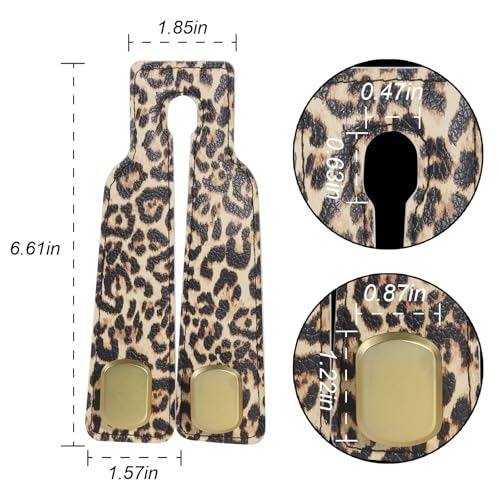 Purse and Bag Hook for Car, Zinc Alloy Seat Headrest Hooks, Upgraded Leather Car Seat Back Purses Hanger and Bags Holder (Leopard, 2Pack) - color: Leopard
