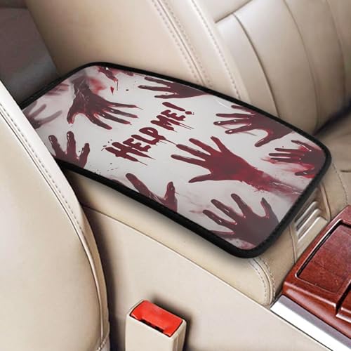Universal Car Center Console Cushion Pad, Red Hand Soft Waterproof Car Center Console Cover Auto Armrest Seat Box Cover Protector for Most Vehicle SUV Truck Car - color: Red Hand