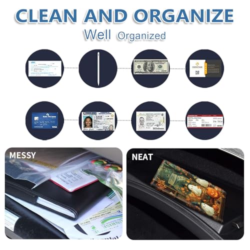 Car Registration and Insurance Holder for Women Men,Automobile License Document Card Holders Vehicle Glove Box Organizer Leather Accessories Driver Essential,Halloween Ghosts Pumpkins - color: Halloween Ghosts Pumpkins