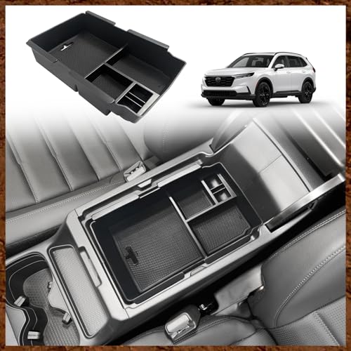 Center Console Organizer with Coin Holder Compatible with Honda CRV & CRV Hybrid 2023 2024 2025 2026 LX EX Sport EX-L Sport Touring Hybrid Accessories (Black) - style: V2 Console Organizer W/ Coin Holder