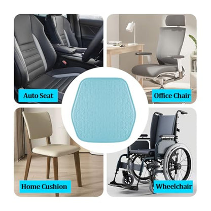Gel Car Seat Cushion, Soft Cooling Honeycomb Non-Slip Vehicle Seat Bottom Mat for Long Sitting, Breathable Automotive Interior Chair Pad to Reduce Sweat, Universal for Truck SUV RV (Blue) - color: Blue