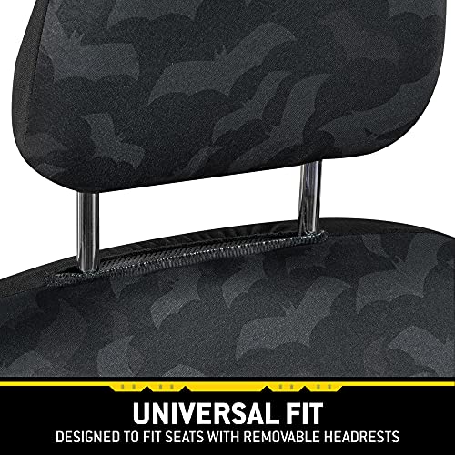 BDK Batman Car Seat Covers for Front Seats with Matching Seat Belt Pads - Officially Licensed Warner Brothers Superhero Auto Accessories Bundle, Made for Car Truck Van and SUV