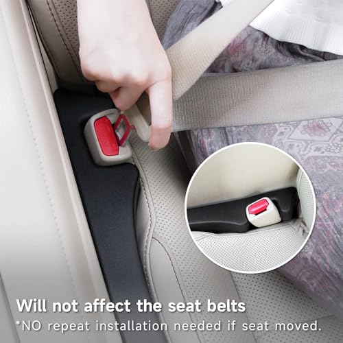 Car Seat Gap Filler Set of 2, Seat Side Gap Filler Fill Gap Between Seat & Console with Double-Sided Textured Design Soft Foam For Car SUV Truck, Seat Crevice Blocker Stop Things from Dropping - color: Jet Black