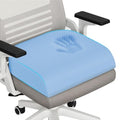 XLarge Seat Cushion, Memory Foam Cushion for Long Sitting Hours on Office Chair, Home & Car, Non-Slip Chair Pad for Relieving Back & Sciatica & Hip & Coccyx Pain (Light Blue)