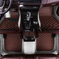 Custom Personalized Floor Mats - Luxury Full Coverage All Weather Floor Mats, Anti-Slip Leather Mat Set, Fits 98% of Cars, Trucks & SUVs (Brown with White) - color: Brown with white