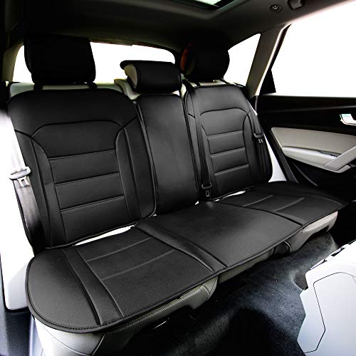 FH Group Car Seat Cover Cushion - Rear Seat Covers for Cars Trucks SUV, Faux Leather Car Seat Cushions, Waterproof Car Seat Cover Cushion, Universal Fit Car Seat protector Rear Set Black - color: Black - Rear Set