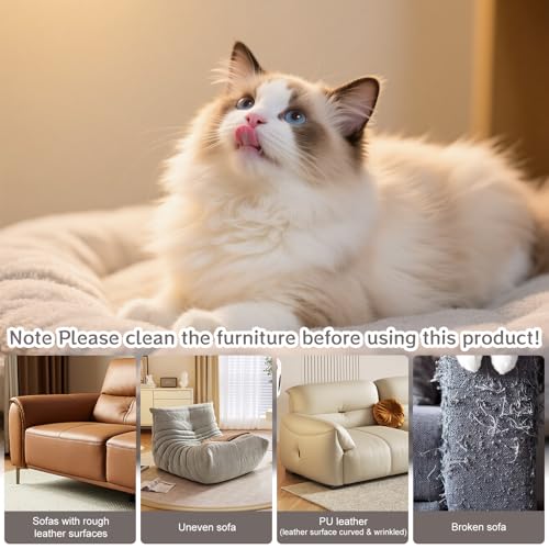 118" x 8.2" Door Protector from Cat Scratching, Clear Anti Dog Scratching Furniture Protector, Single Side Adhesive for Pets – with 30 Twist Pins, No-Residue - size: 118" x 8.2"