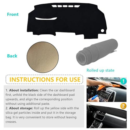 Dashboard Cover Suitable for Honda Civic 2006 2007 2008 2009 2010 2011 Car Dashboard Cover Sun Visor Mat Non-Slip Polyester Dashboard Accessories (Black) - size: 2006-2011 For Honda Civic