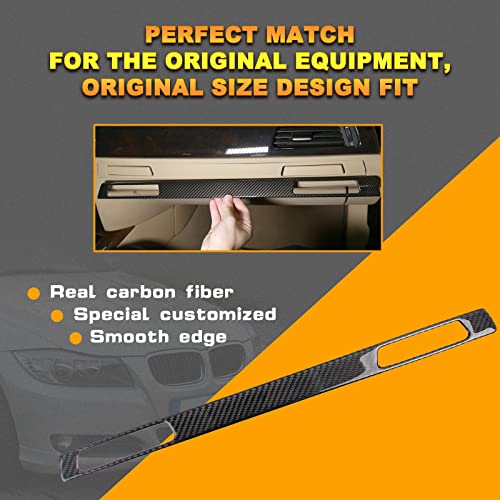 x xotic tech 1pc Genuine Carbon Fiber Car Interior Copilot Cup Holder Strip Cover Trim Compatible with BMW 3 Series E90 E92 E91 E93 2005-2012