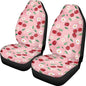 Pink Cherry Print Universal Fit Front Car Seat Cover for Women Girls Stain Resistant Car Seat Covers Bucket Seat Protector Prefect for Automotive, Van, Truck, SUV Cute Daisy Fruit Pattern - color: Cherry