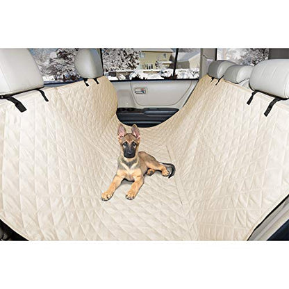 Furhaven Universal Water-Resistant Quilted Hammock-Style Backseat or Cargo Area Protector - Clay, One Size
