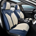 Coverado Car Seat Covers Front Seats Only, Leather Car Seat Protectors, Waterproof Seat Covers for Cars Auto Car Accessories Fit for Most Sedans SUV Pick-up Truck(Blue&Beige)