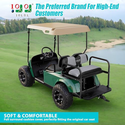 10L0L Golf Cart Seat Covers, Super Comfort Cooler Than Vinyl Seat Cover, Front and Rear Seat Cover for Yamaha EZGO Club Car, No Drilling Breathable Mesh Bench Seat Blanket, Machine Washable - color: Dark Gray + Black, style: Rear Seat - Universal for Yama