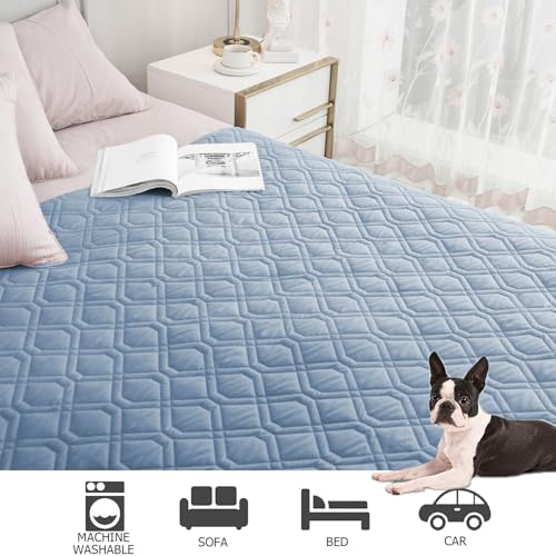 Ameritex Waterproof Dog Bed Cover Pet Blanket for Furniture Bed Couch Sofa Reversible - color: Stoneblue+violetblue, size: 30x53 Inch (Pack of 1)
